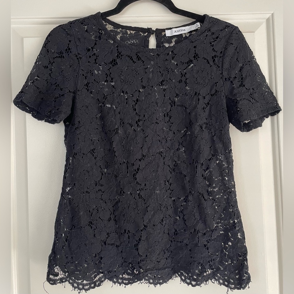 JustFab Black Lace Blouse